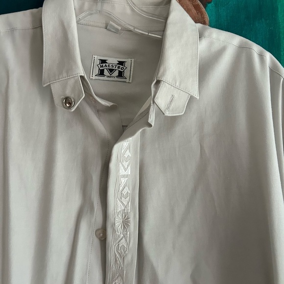 Elegant Light Gray Men's Dress Shirt L 16.5 - Picture 3 of 11